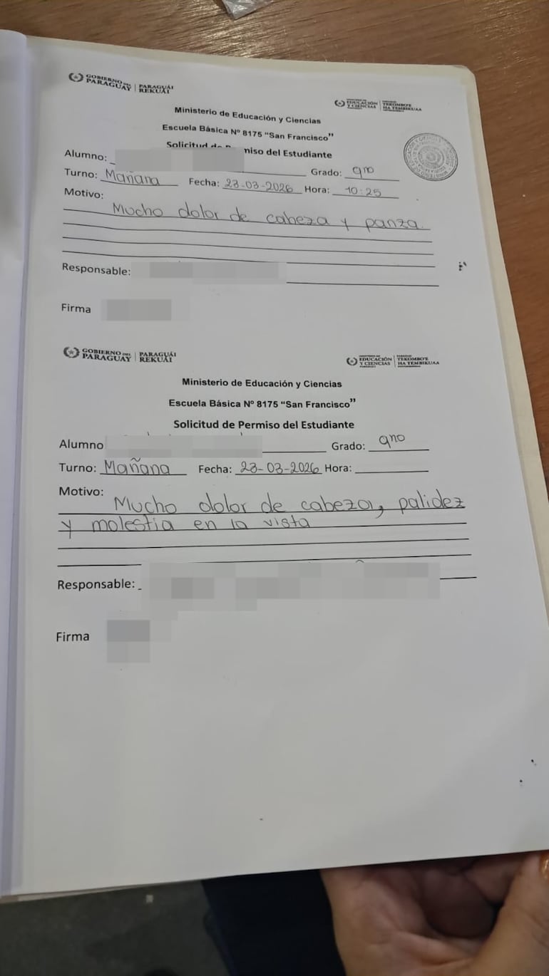 Otros casos de alumnos con dolor de cabeza, supuestamente por la condiciones de la fábrica abandonada.