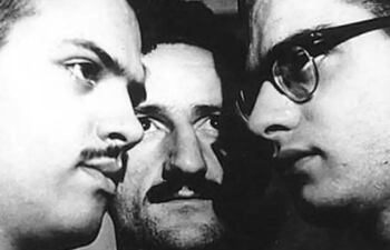 Haroldo de Campos, Décio Pignatari y Augusto de Campos en los años cincuenta (Foto de Jornal do Brasil).