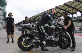 El piloto Jorge Martín (Aprilia Racing) en los test de Malasia.