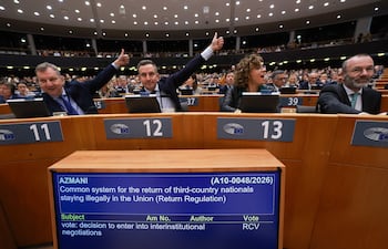 Sesión del Parlamento Europeo, en Bruselas.