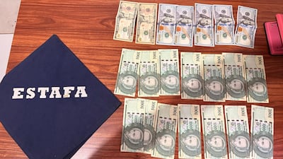 El dinero en efectivo recuperado en poder de la mujer detenida ayer, tras una investigación en prosecución a presunto hurto.