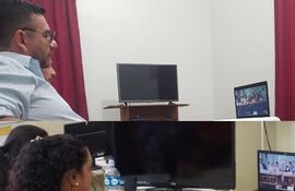 Alcides Oviedo, Aldo Meza y Carmen Villalba participaron en la fecha de la audiencia virtual en la que se determinó elevar a juicio un nuevo caso.