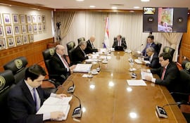 Sesión plenaria ordinaria de la Corte Suprema de Justicia de hoy, durante la cual los ministros estudiaron varias ternas, entre ellas la del juzgado penal de Garantías de Lambaré N° 1.