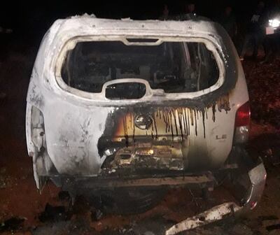 La camioneta tuvo que ser incinerada, a pedido de los captores, para la liberación de la víctima.