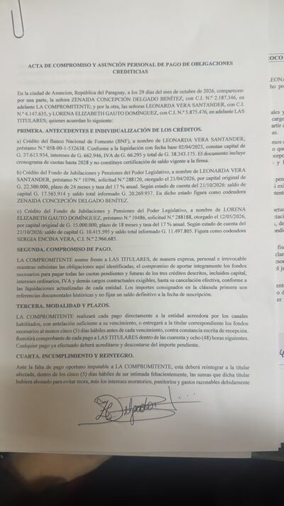 acuerdo Zenaida Delgado