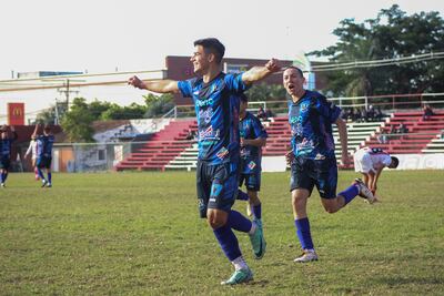 El atacante oceánico, Ángelo Cabrera, celebra el tanto de apertura en el marcador. (Foto: APF)