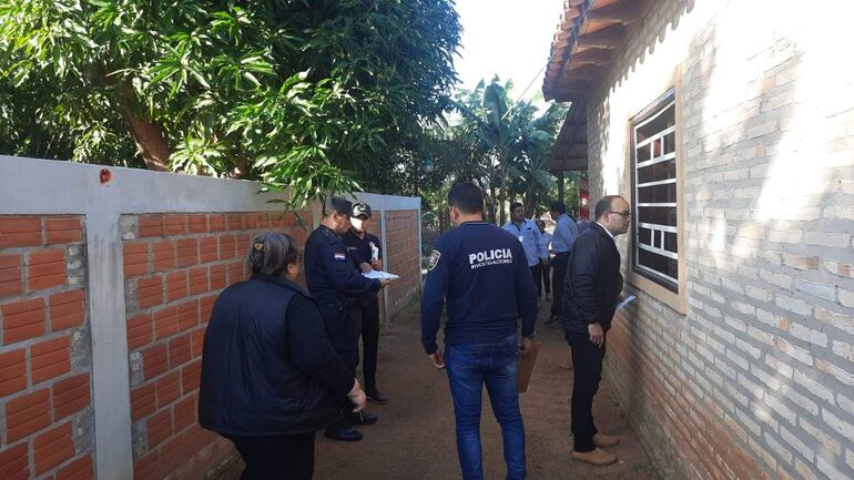 Vivienda donde ocurrió el crimen de la adolescente en San Pedro del Ycuamanduyú.