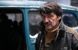 El actor uruguayo César Troncoso interpretando a Favalli en "El Eternauta".