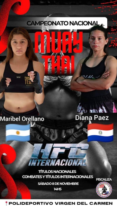 Afiche de la pelea femenina oficial de la velada del sábado.