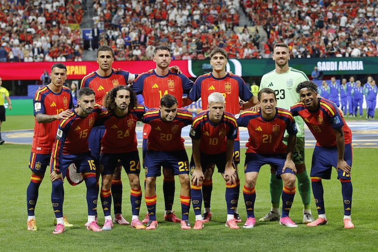 Formación titular de la selección española.