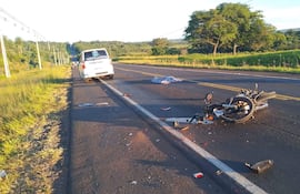 El accidente donde murió un motociclista ocurrió sobre la ruta PY08 de la jurisdicción de Santaní
