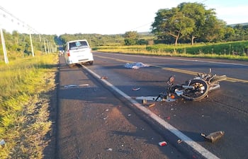 El accidente donde murió un motociclista ocurrió sobre la ruta PY08 de la jurisdicción de Santaní