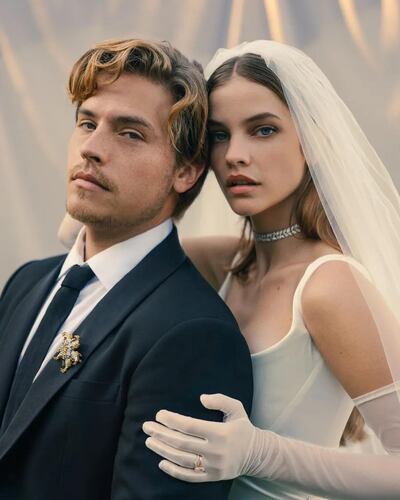 ¡Hermosa parejita! Bárbara Palvin y Dylan Sprouse el día de su boda.