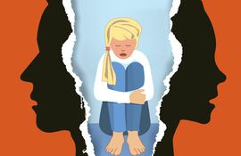 Concepto de conflicto mal manejado entre padres, problemas emocionales en los chicos.