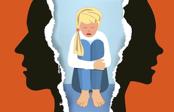 Concepto de conflicto mal manejado entre padres, problemas emocionales en los chicos.