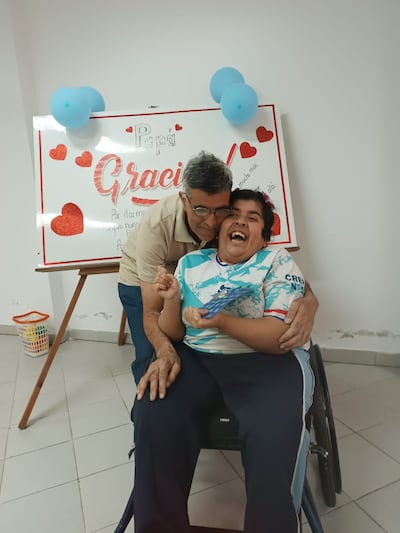 Don Jorge Riveros junto a su hija Nelly Ester (22).