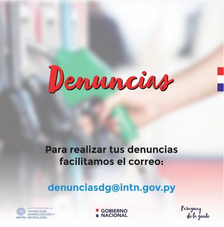 El INTN recibe además denuncias por correo electrónico y whatsapp.