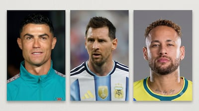 Cristino Ronaldo, Lionel Messi y Neymar.