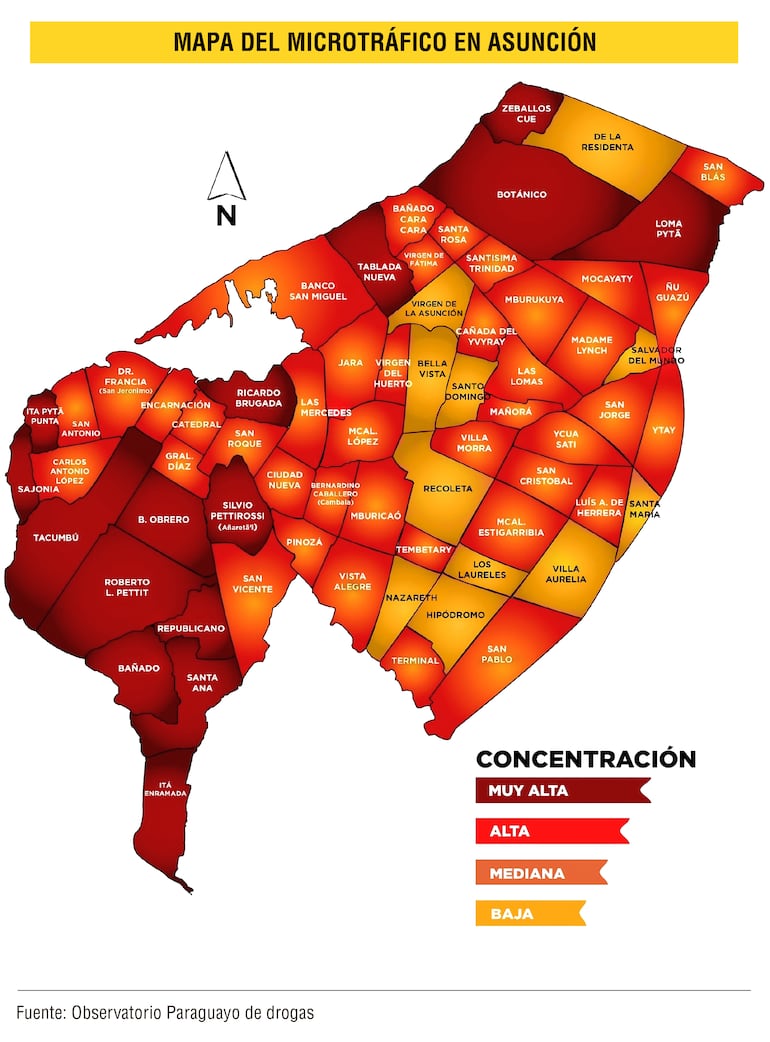 Mapa del microtráfico en Asunción