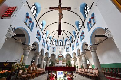 Iglesia católica en la provincia de Hebei, China.
