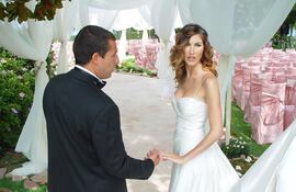 Adam y Jackie Sandler el día de su boda, hace 20 años.