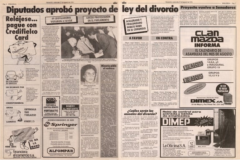 Aprobación de la ley de Divorcio en la Cámara de Diputados.