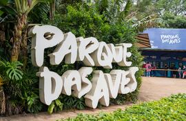 Fachada del Parque das aves, en Foz de Iguazú, en la frontera con Ciudad del Este, en Paraguay.