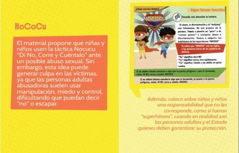 Página del fanzine de Somos Pytyvõhára, con críticas al MEC por su enfoque de Educación Sexual.