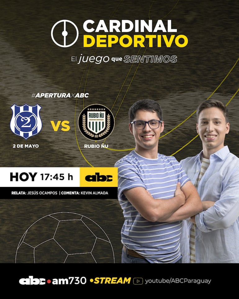 2 de Mayo vs. Rubio Ñu por ABC Cardinal 730 AM y ABC Paraguay en Youtube.