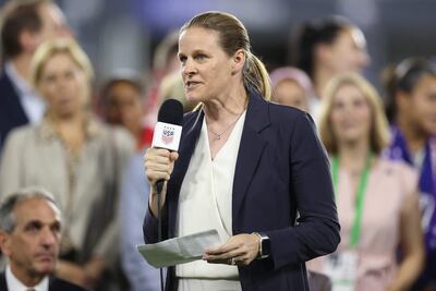 Cindy Parlow Cone, presidenta de la US Soccer, en el anuncio.
