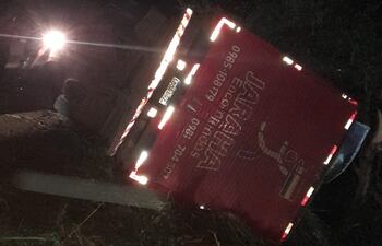 El camión terminó volcando a un costado de la Ruta PY07, en la zona norte de Alto Paraná.