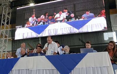 Hugo Fleitas en la última convención del PLRA.