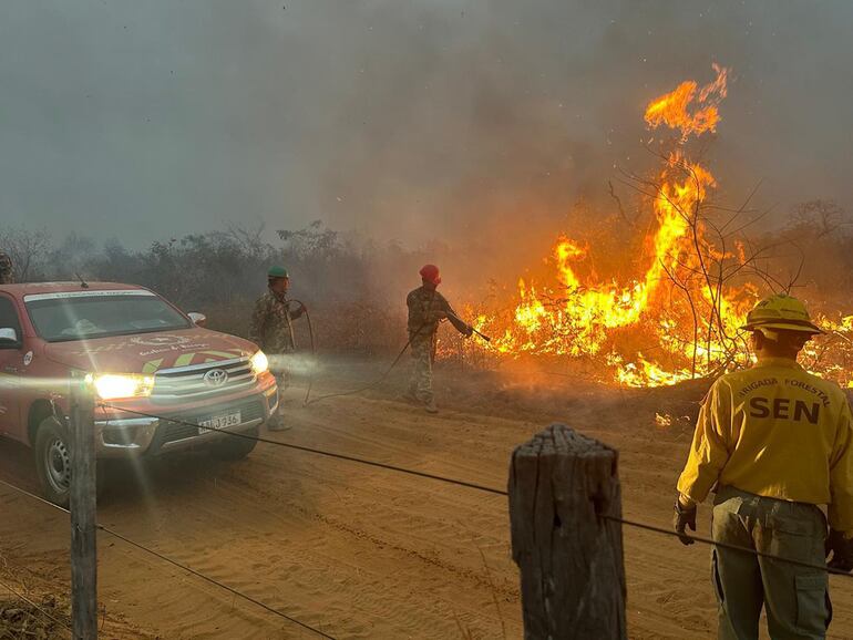 Combate a los Incendios Forestales en la zona de Cerro Chovoreca.