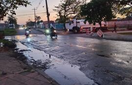 Así está la zona de desvíos por obras en la avenida Mariscal López.