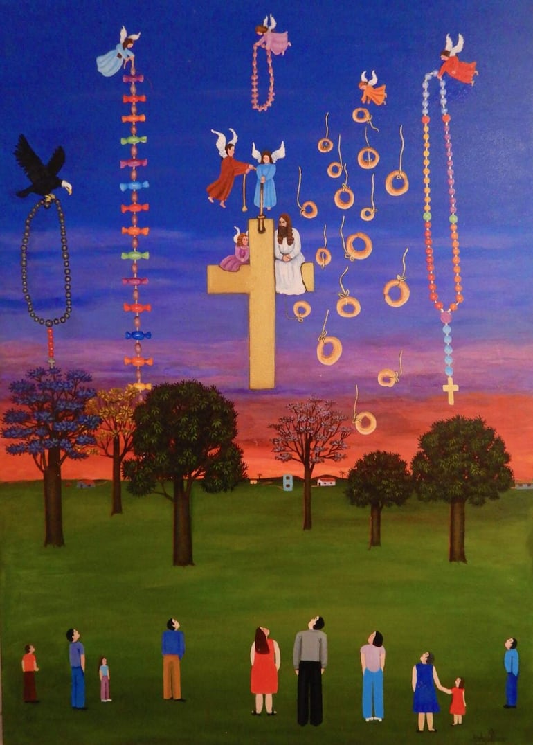 Las chipas y los rosarios tradicionales del Kurusu Ára forman parte de este paisaje naif.