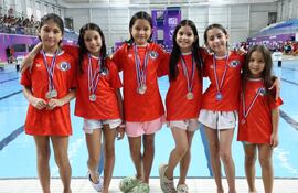 Lote de campeonas de la escuela del Club Internacional de Tenis.