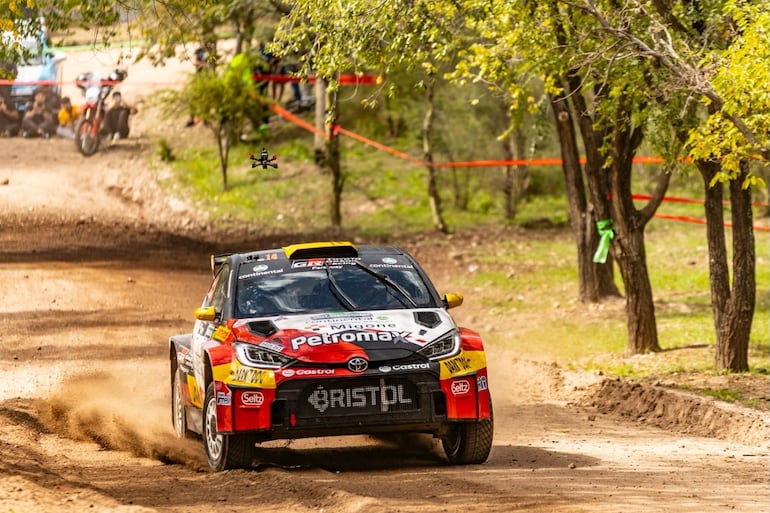 Gustavo Saba y Pablo Olmos (Toyota GR Yaris Rally2) fueron los escoltas de los argentinos Villagra-Curletto tras las pruebas libres oficiales.