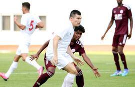 Braian Samudio en acción durante el último partido de preparación del equipo de Antalyaspor.