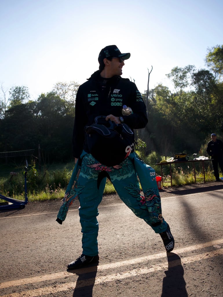 Diego Domínguez Bejarano, piloto mundialista de 26 años, en la previa del Test Sunday. El paraguayo tendrá en la butaca derecha de su Toyota GR Yaris Rally2 #27 a su habitual copiloto, el español Rogelio Peñate.