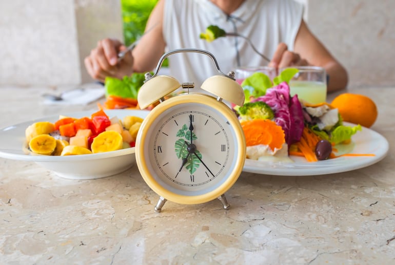 Concepto de rutina, horarios para comer, organización.