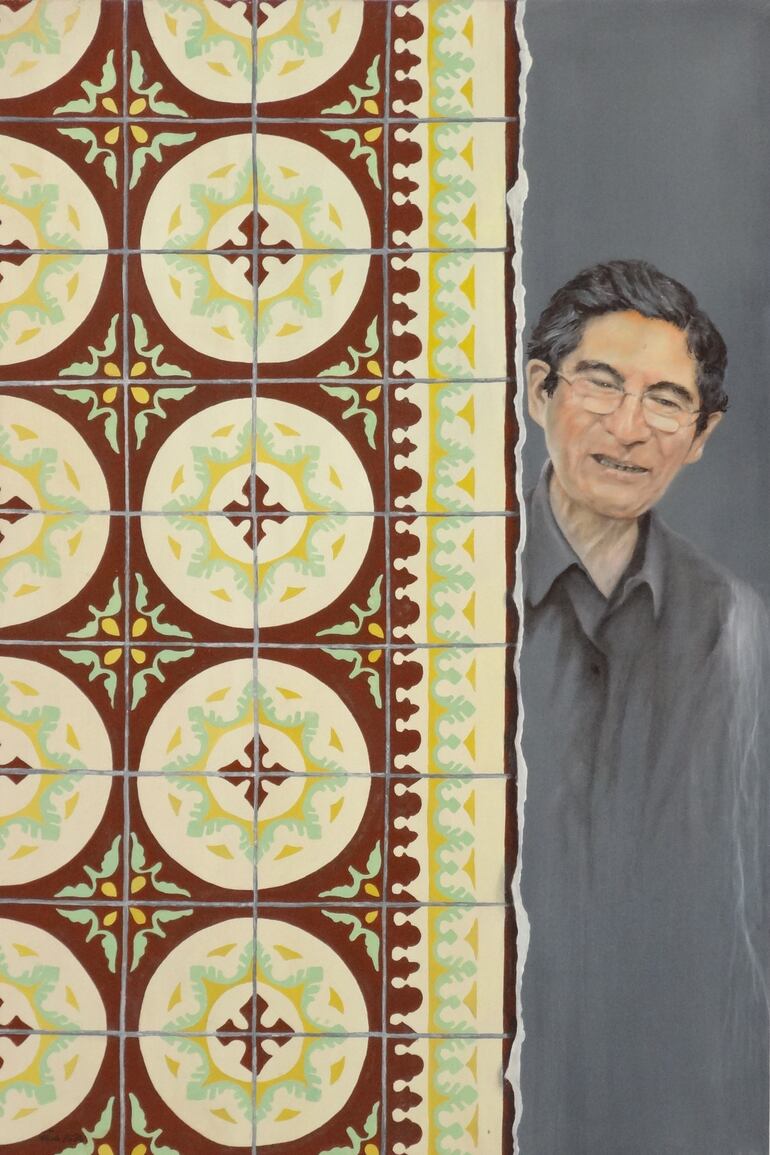 Retrato de Narciso R. Colmán (h), presidente honorario del Ateneo Paraguayo, recientemente fallecido.