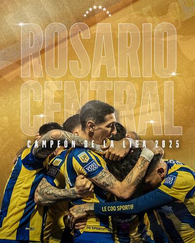 Con esta imagen, Rosario Central festejó ser el “Campeón de Liga” de la Liga Profesional Argentina.