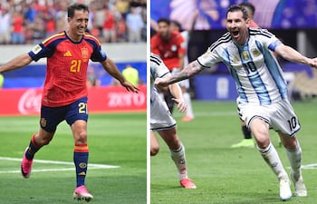 Mikel Oyarzabal y Lionel Messi.