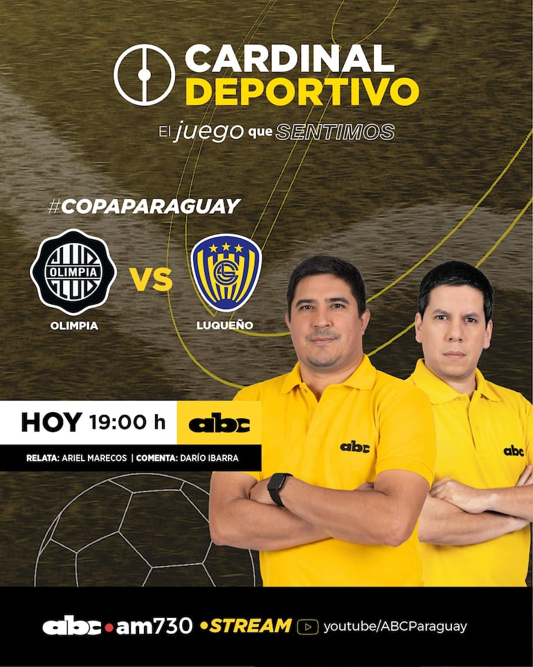Olimpia vs. Sportivo Luqueño, por ABC Cardinal y ABC Paraguay en Youtube.