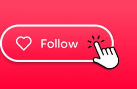 Concepto de "seguir"en redes sociales.