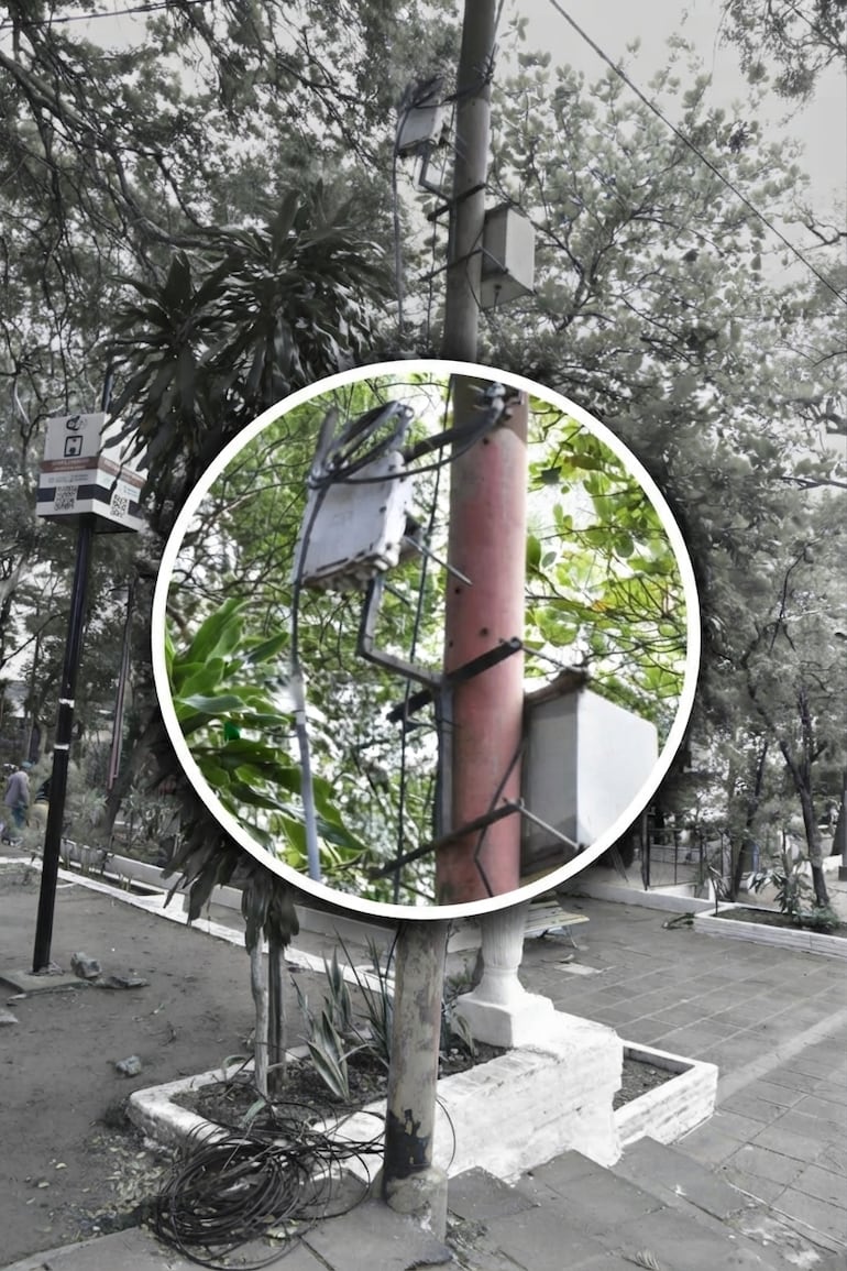 Sistema de wifi instalada en la plaza no funciona, según pudo constatar ABC.
