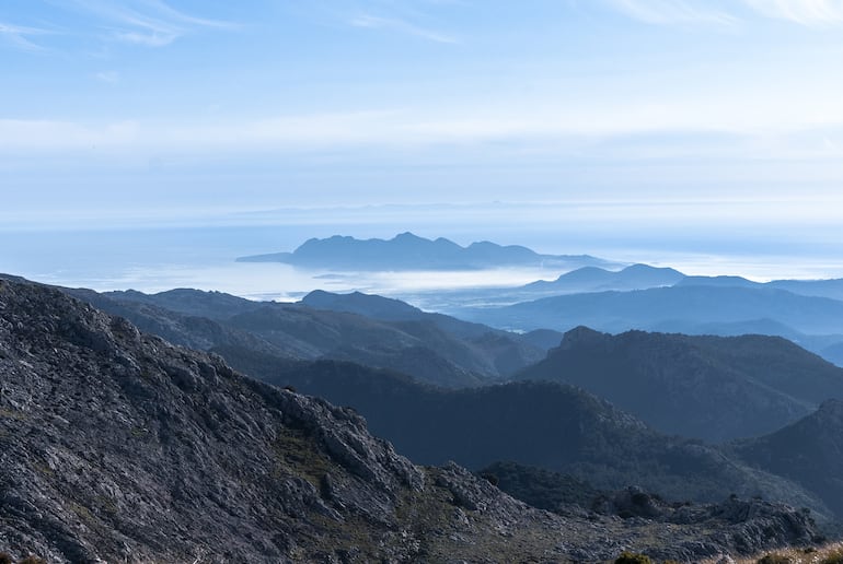 Sierra de Tramuntana cerca de Embassament de Cúber, Mallorca, España.