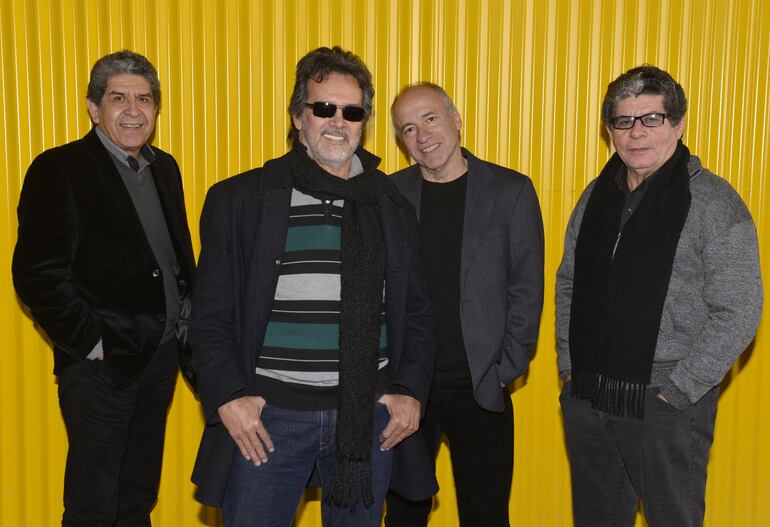 Luis Álvarez, Emilio García, Tommy Centurión y Víctor Destéfano, en una foto de 2017, cuando regresaron con dos shows en el Teatro Municipal.