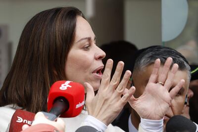  La esposa del senador y precandidato presidencial colombiano Miguel Uribe Turbay, María Claudia Tarazona.