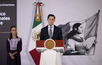 MEX706. CIUDAD DE MÉXICO (MÉXICO), 19/08/2026.- El secretario de Relaciones Exteriores de México, Roberto Velasco, habla durante una rueda de prensa este miércoles, en el Palacio Nacional de Ciudad de México (México). México ha recibido respuesta de las autoridades estadounidenses a solo cuatro de las 20 denuncias que presentó para esclarecer la muerte de 17 connacionales durante operativos migratorios o bajo custodia del Servicio de Inmigración y Control de Aduanas (ICE), mientras continúa a la espera de una reacción en los casos restantes. EFE/ José Méndez